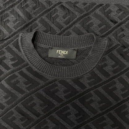 Fendi Double F Print Black Knit Sweater-yf