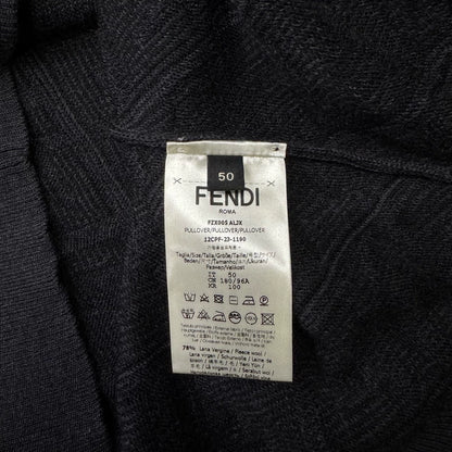 Fendi Double F Print Black Knit Sweater-yf