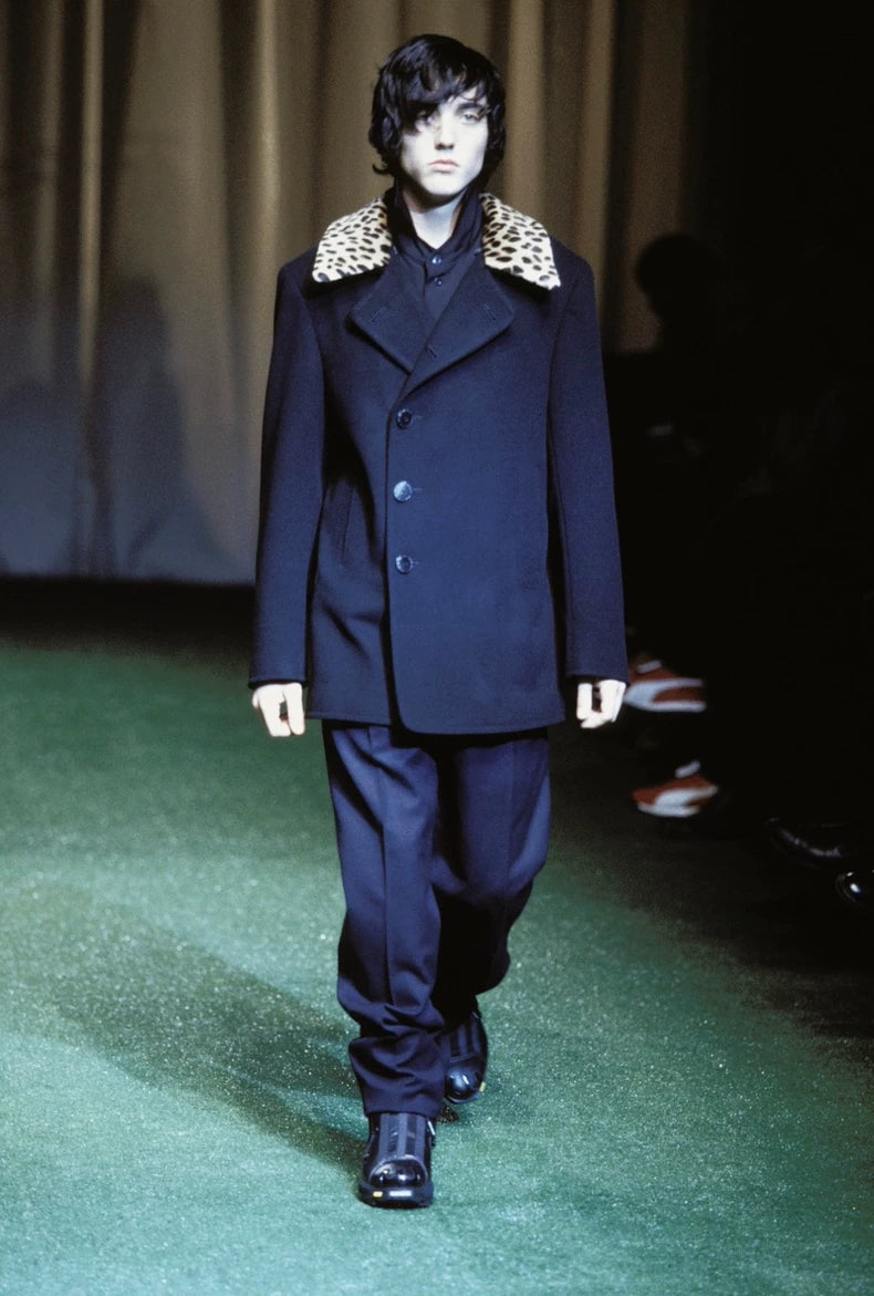 Yohji Yamamoto 2002aw Detachable Leopard Collar Jacket