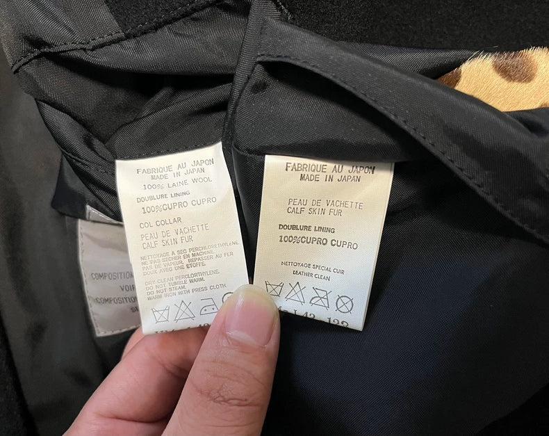 Yohji Yamamoto 2002aw Detachable Leopard Collar Jacket