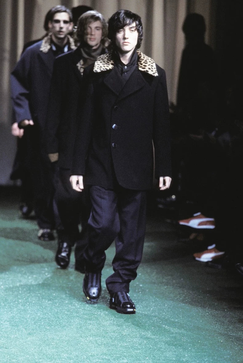 Yohji Yamamoto 2002aw Detachable Leopard Collar Jacket