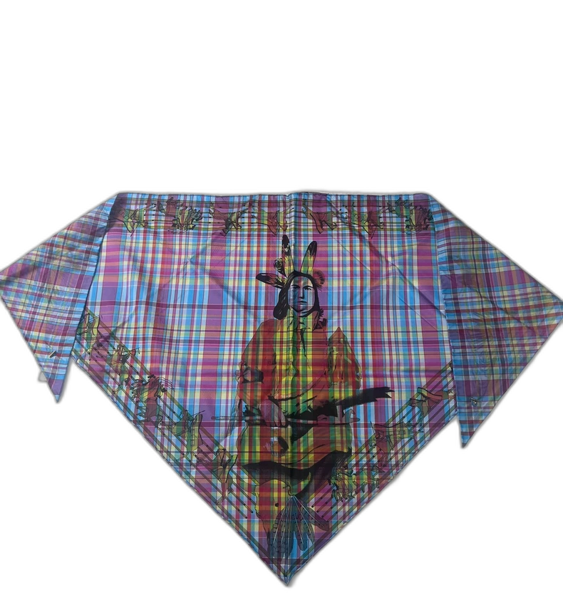 Hermes Indian Character Triangular Scarf