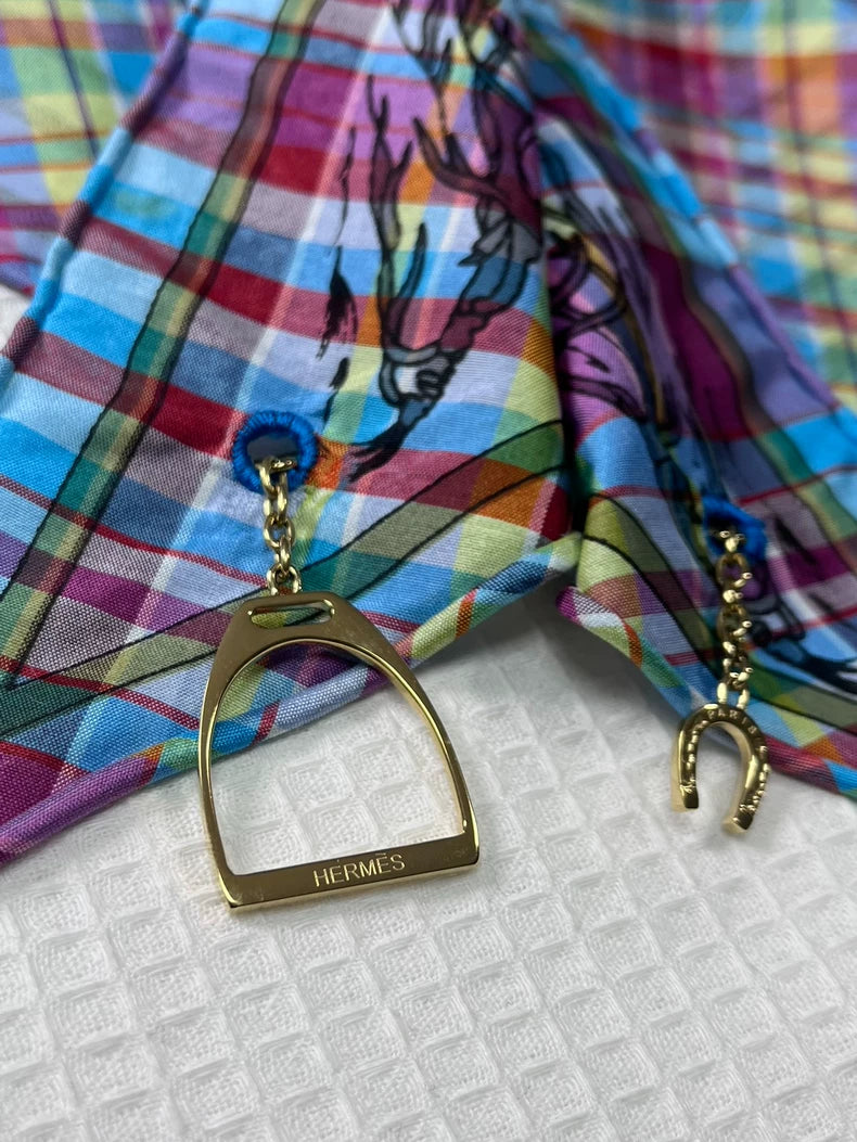 Hermes Indian Character Triangular Scarf