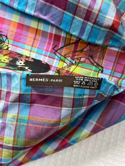 Hermes Indian Character Triangular Scarf