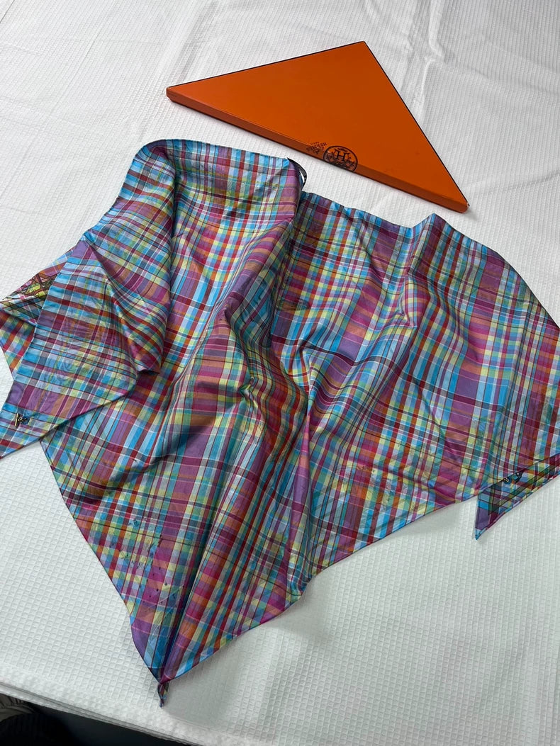Hermes Indian Character Triangular Scarf