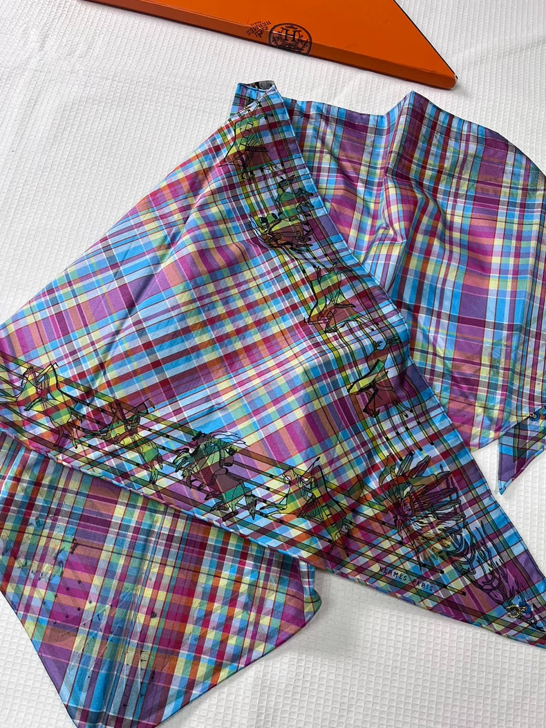 Hermes Indian Character Triangular Scarf