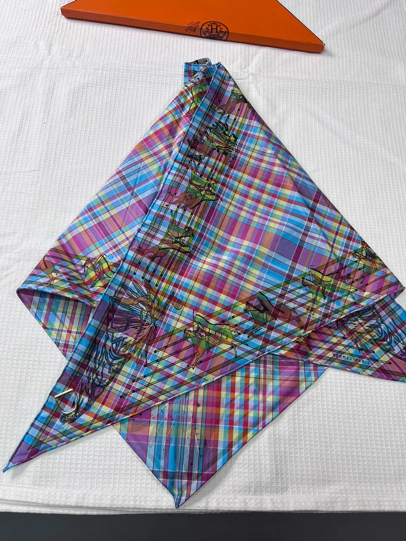 Hermes Indian Character Triangular Scarf