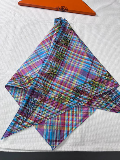 Hermes Indian Character Triangular Scarf
