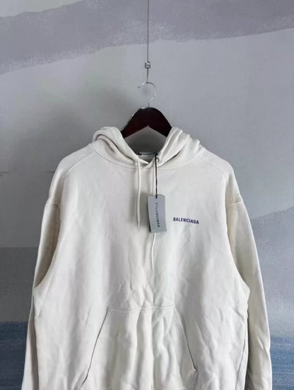 Balenciaga Logo Hoodie in Off-White