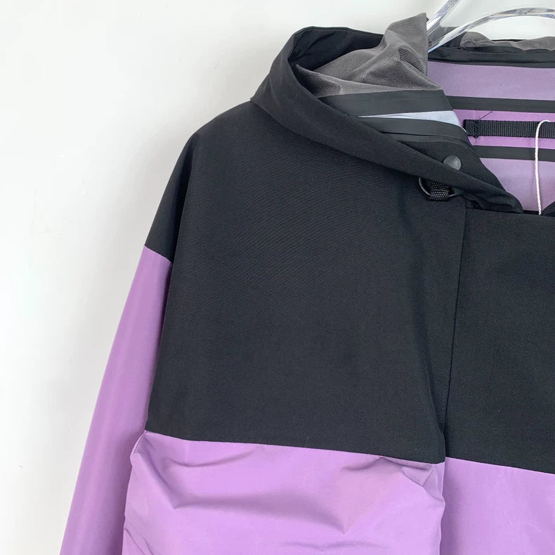 Prada Purple Logo Hooded Jacket L Size
