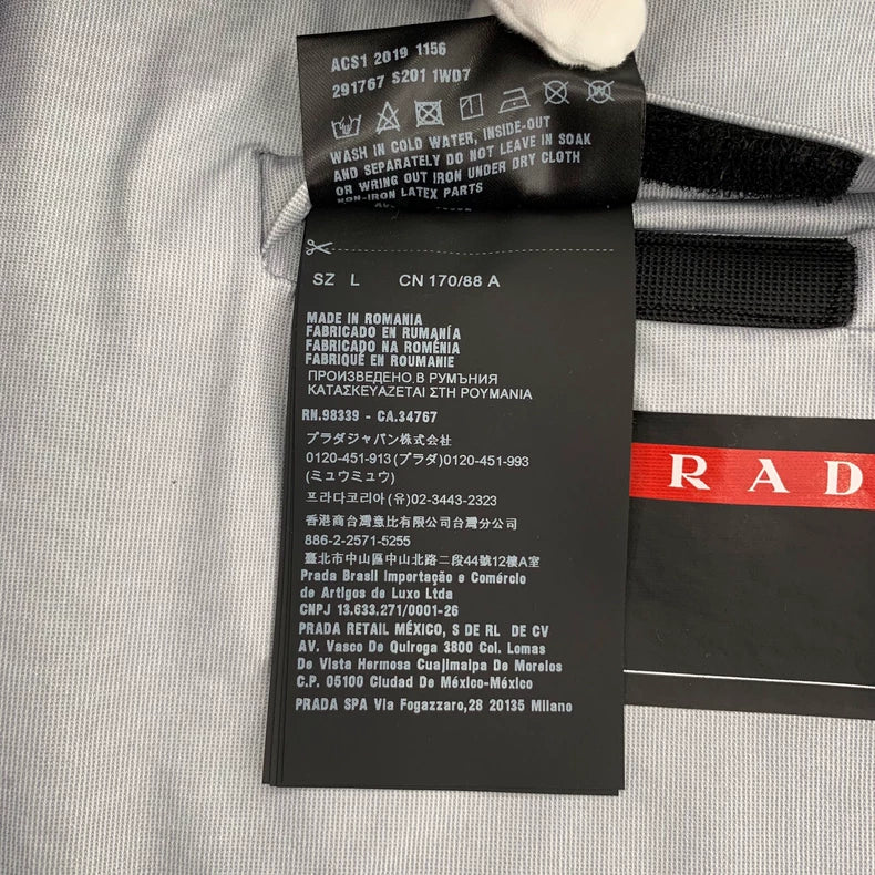 Prada Purple Logo Hooded Jacket L Size