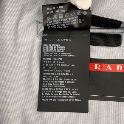 Prada Purple Logo Hooded Jacket L Size