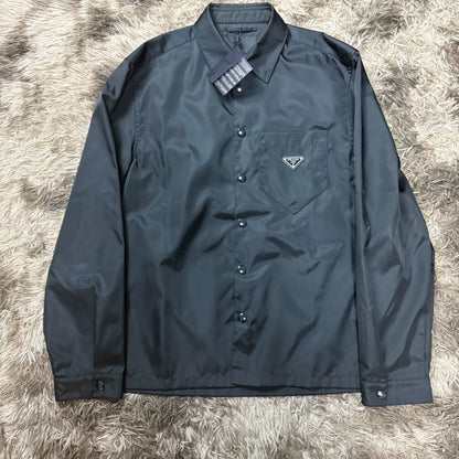 Prada Re-Nylon Triangle Logo Shirt Jacket