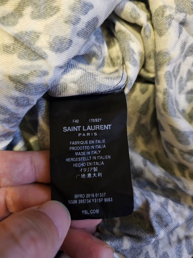 Saint Laurent Leopard Print Button-Up Shirt-yf