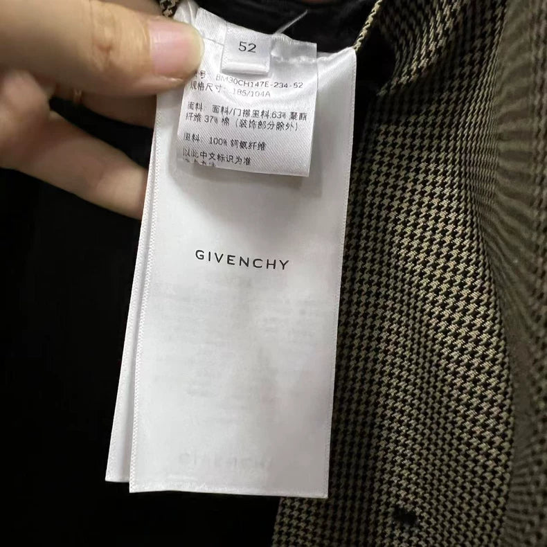 Givenchy Houndstooth Blazer With Lock Closure
