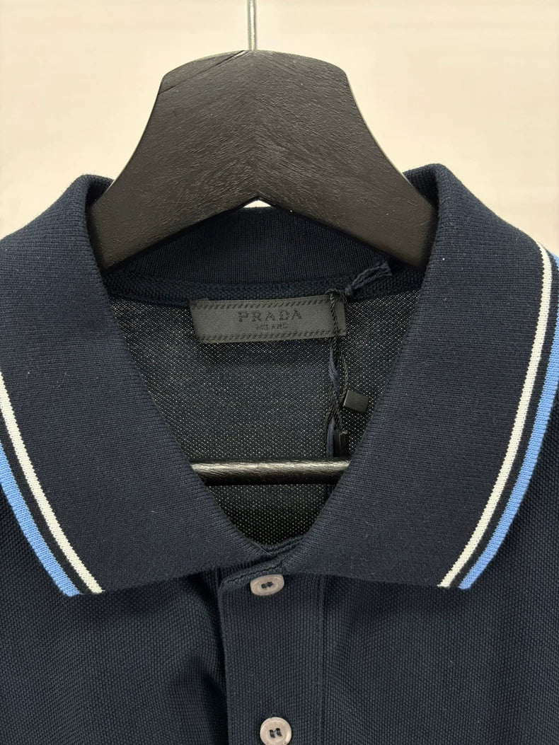 Prada Navy Blue Polo Shirt Size L