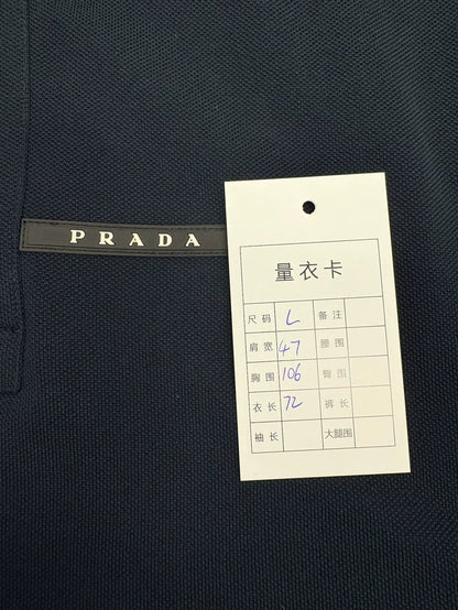 Prada Navy Blue Polo Shirt Size L