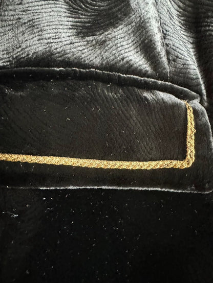 Saint Laurent Velvet Blazer with Gold Trim