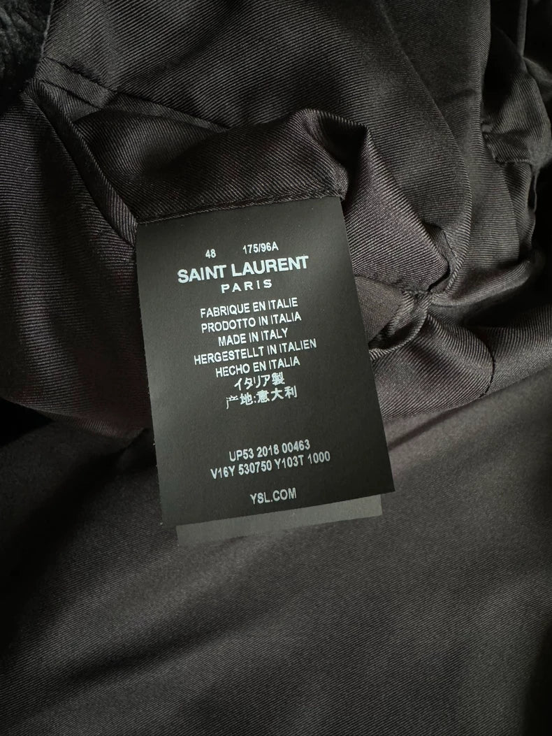 Saint Laurent Velvet Blazer with Gold Trim