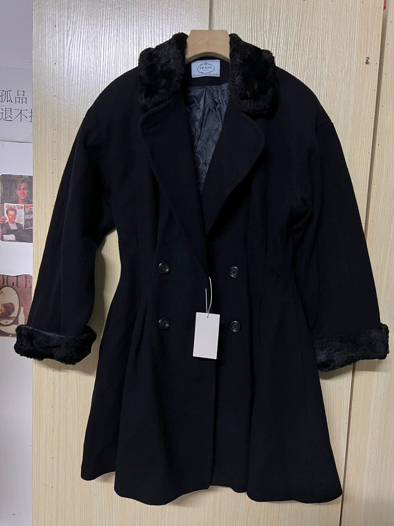 Vintage Prada Black Alpaca Wool Coat