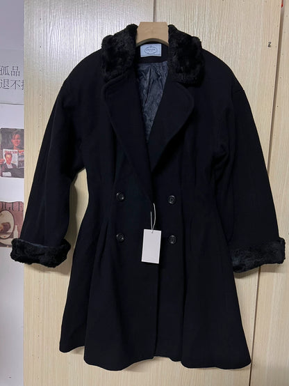 Vintage Prada Black Alpaca Wool Coat