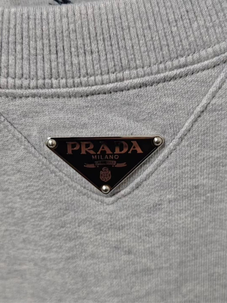 Prada Simple Long Sleeve Sweatshirt with Tag