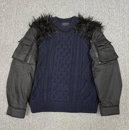 Prada Men's Blue Cotton Knit Sweater