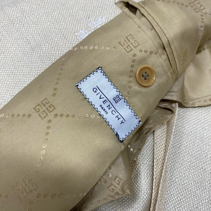 Givenchy Khaki Linen Blend Long Sleeve Jacket 0089