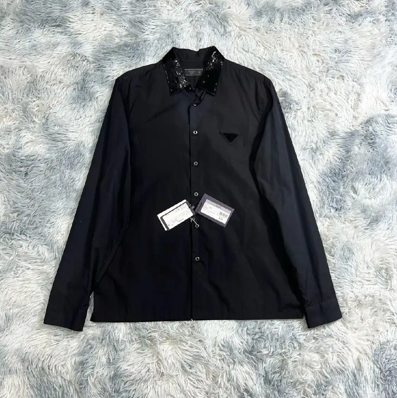Prada Black Long Sleeve Men's Shirt
