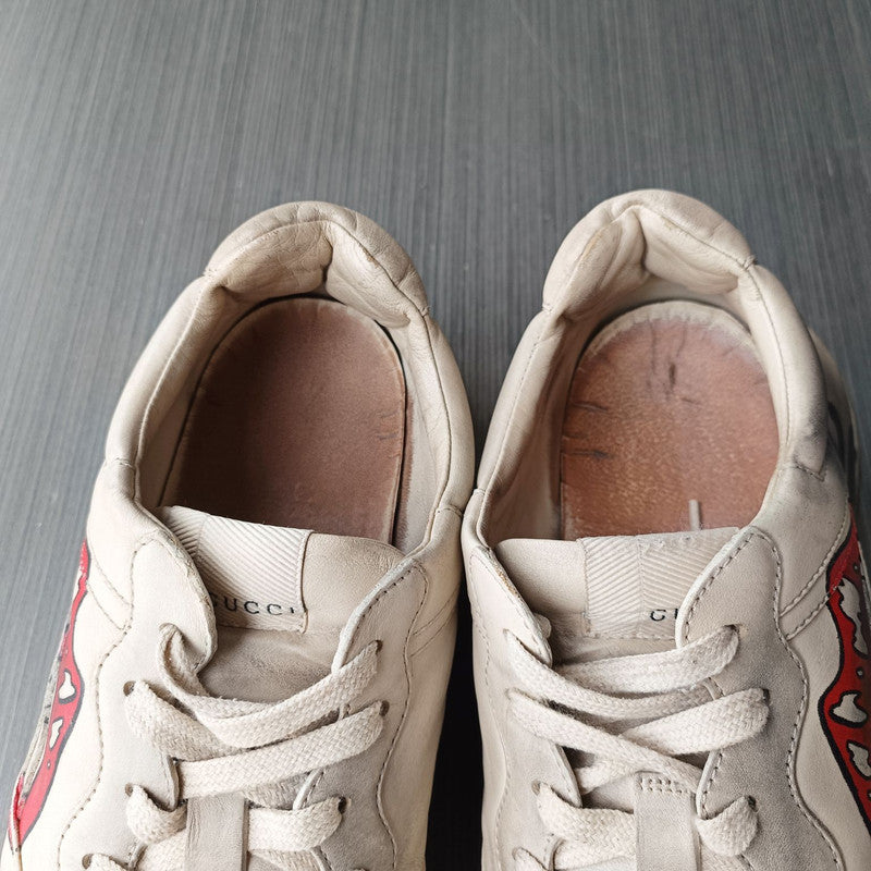 Gucci Rhyton Leather Low-top Sneakers with Lips Print 0079