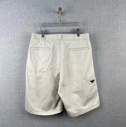 Prada Men's Beige Cotton Logo Shorts
