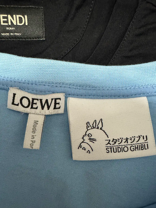 Loewe Blue Cotton Totoro Print T-Shirt 0089