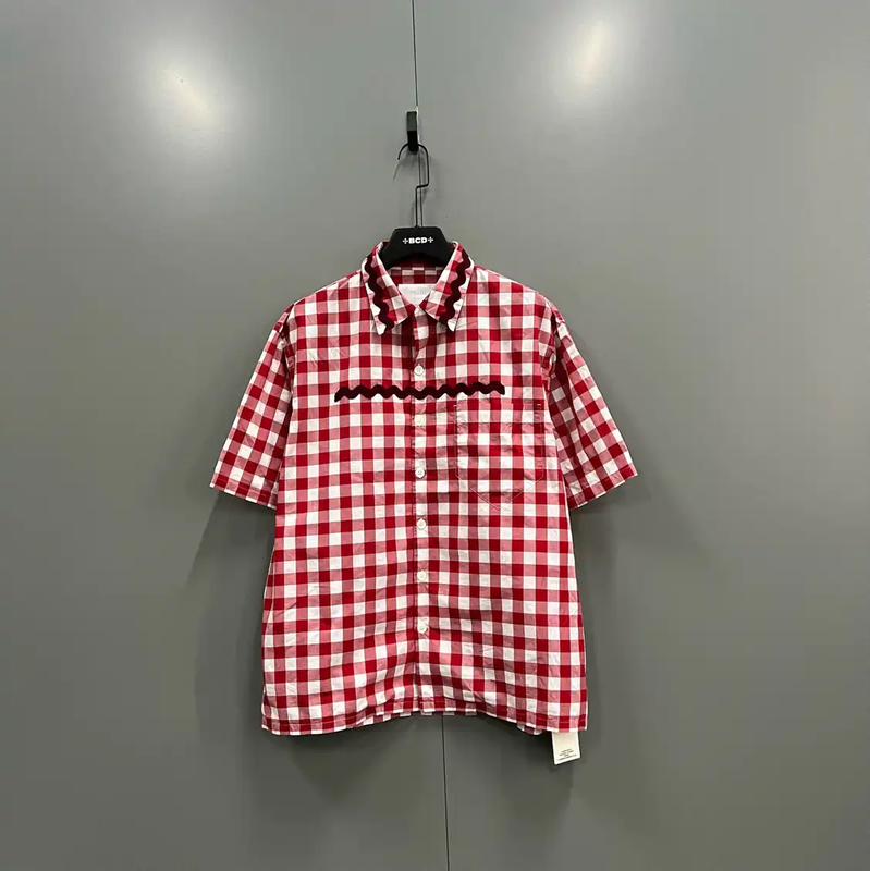 Prada Red Cotton Short-Sleeve Shirt
