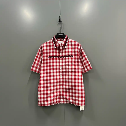 Prada Red Cotton Short-Sleeve Shirt