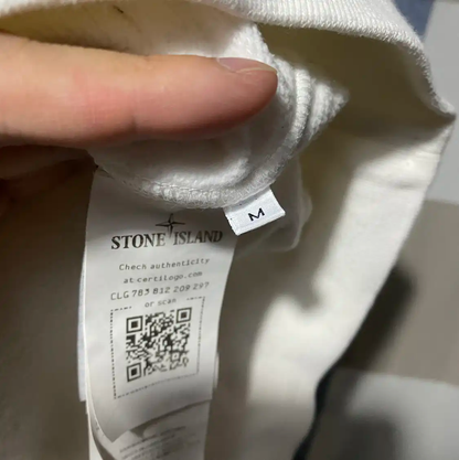 Stone Island Men's White Cotton Hoodie 0089