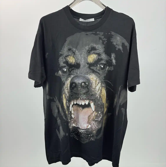 Givenchy Black Rottweiler Graphic T-Shirt 0089