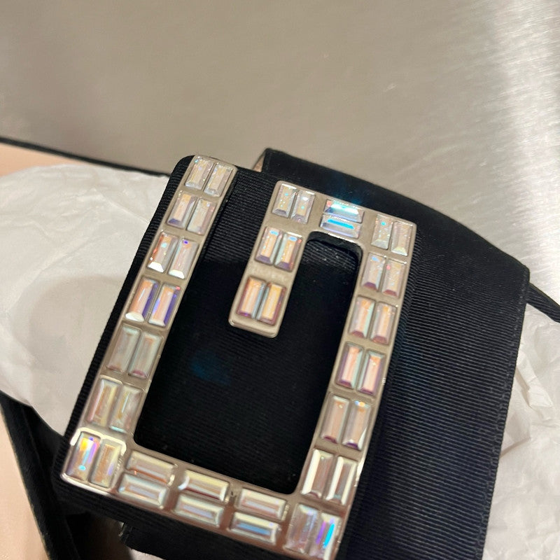 Gucci Crystal GG Logo Black Slide Sandals 0079