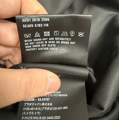 Prada Black Nylon Long Sleeve Men's Shirt