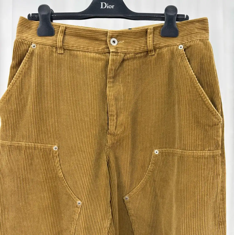 Loewe Brown Striped Cotton Blend Casual Trousers 0089