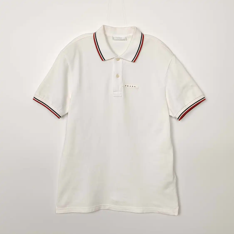 Prada White Cotton Men's Polo Shirt