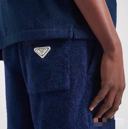 Prada Men's Cotton Shorts in Blue