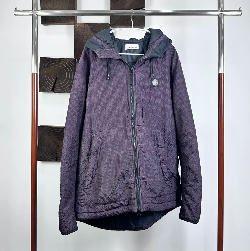 Stone Island Purple Cotton Blend Oversized Jacket 0089