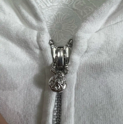 Chrome Hearts White Cotton Hooded Jacket 0089