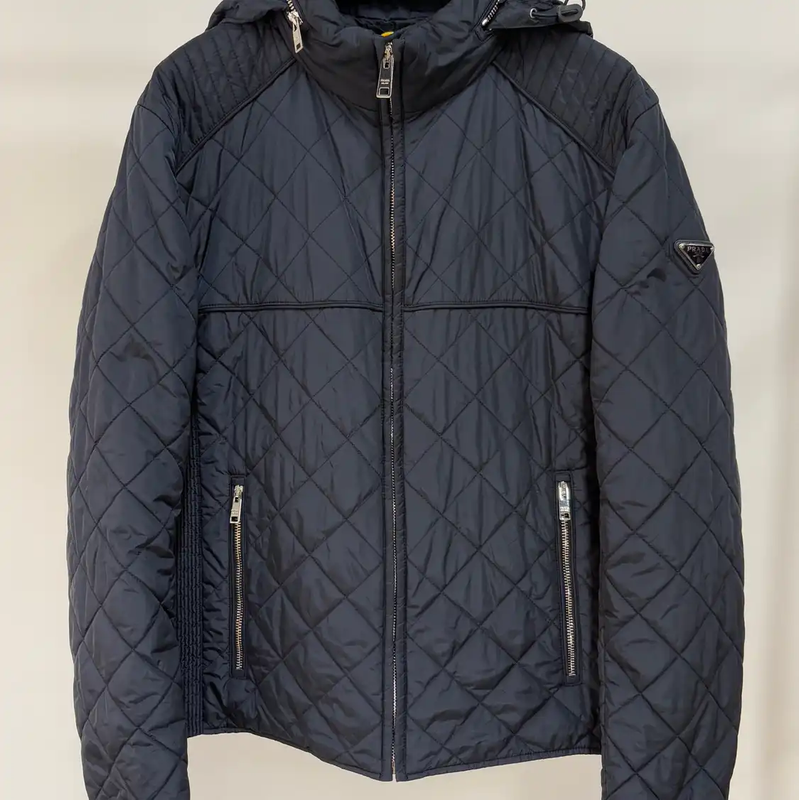 Prada Men's Dark Gray Quilted Jacket