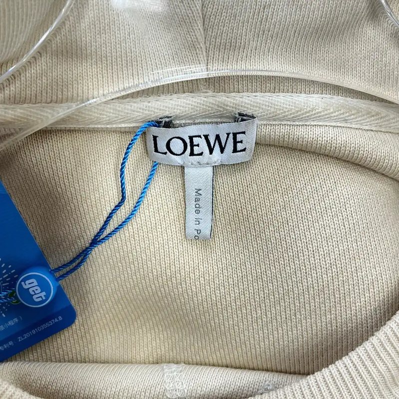 Loewe Beige Long Sleeve Hoodie for Men 0089