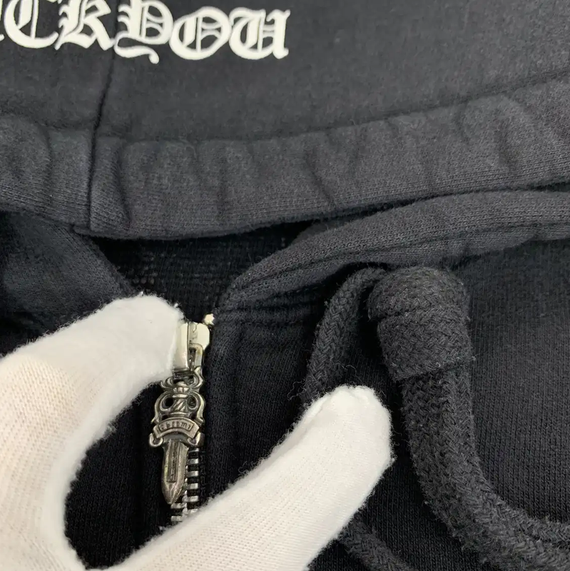 Chrome Hearts Black Cotton Zip-Up Hoodie 0089