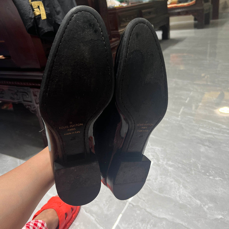 Louis Vuitton Black Patent Leather Casual Shoes 0079