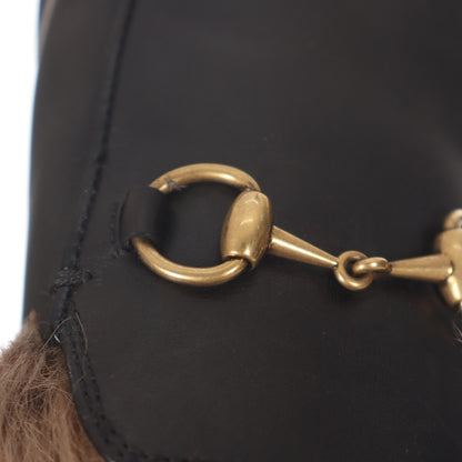 Gucci Black Lambskin Flat Mule Slippers 0079