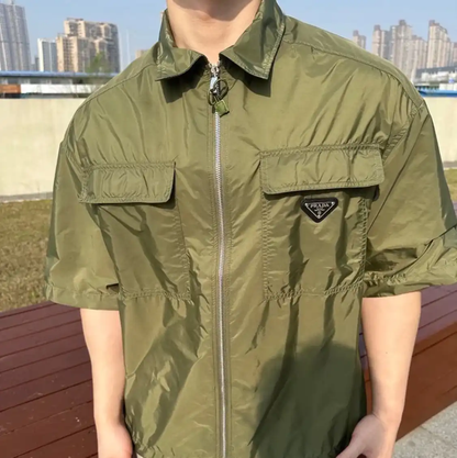 Prada Men's Summer Green Polyester T-Shirt