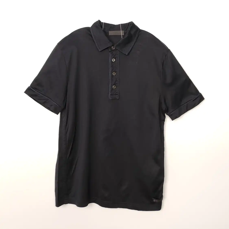 Prada Black Cotton Men's Polo Shirt